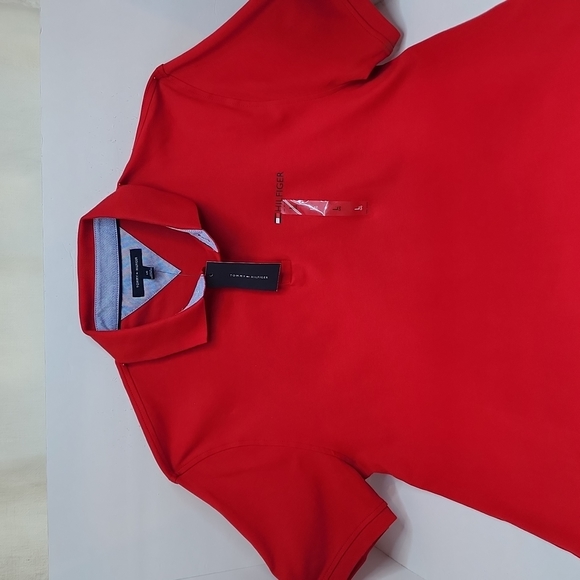 TOMMY HILFIGER POLO SHIRT, RED SIZE LARGE (L) - Picture 6 of 12